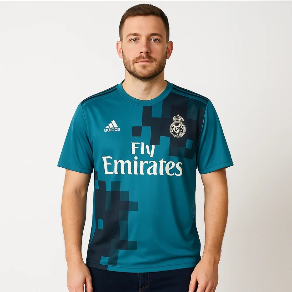 Adidas Teal Dri-fit Soccer Real Madrid Third Jersey Mens Sz XL